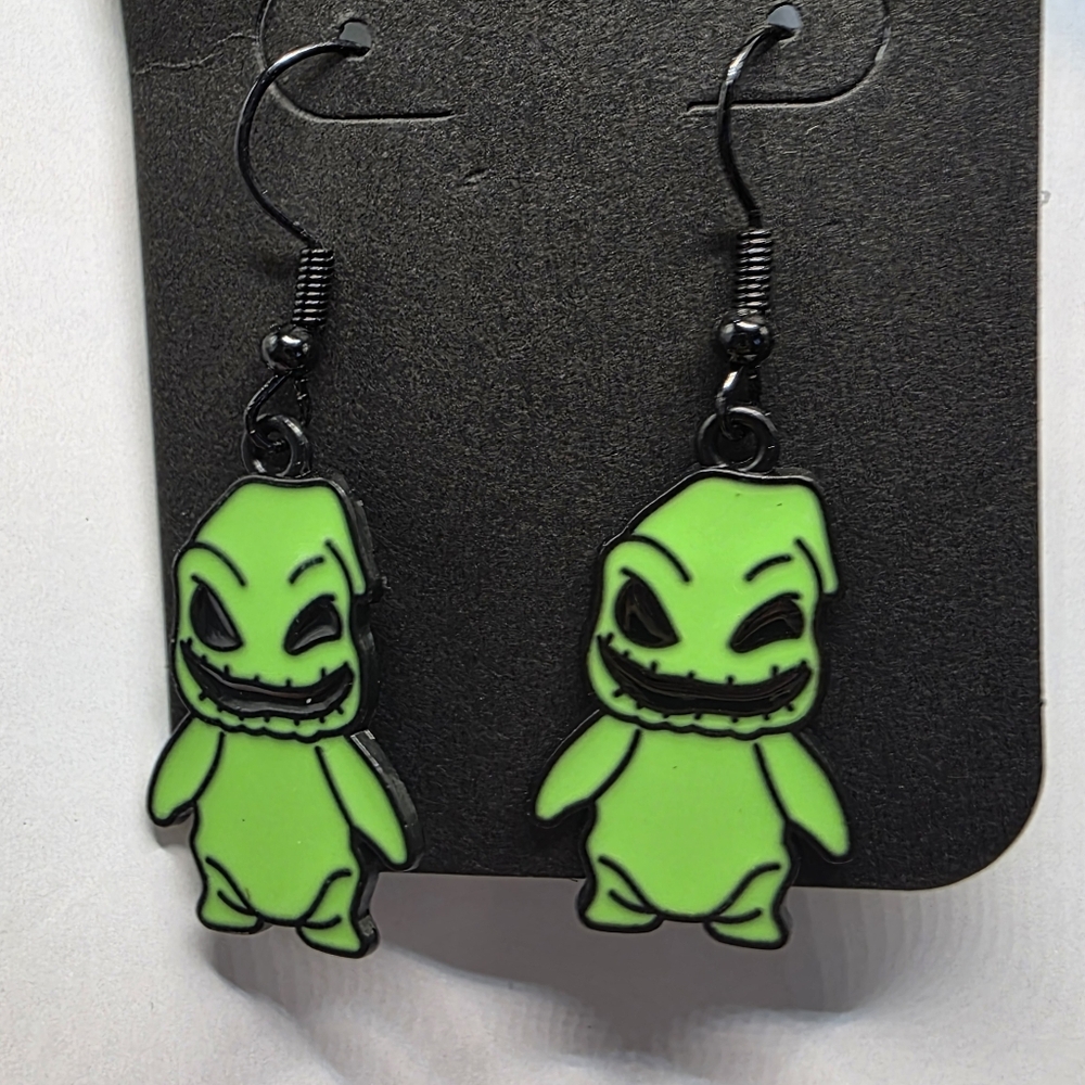 Oogie Boogie Green Nightmare Before‎ Christmas Earrings Handmade Hypoallergenic